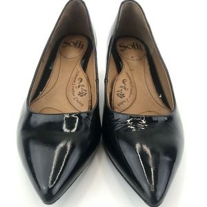 Sofft Black Patent Leather Classic Pumps Heels